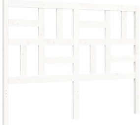 Cama sem colchão 140x200 cm madeira de pinho maciça branco