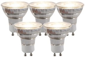 Conjunto de 5 lâmpadas LED GU10 reguláveis em 3 níveis 5W 300 lm 2700K