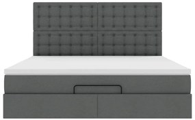 Estrutura de cama otomana com colchão 180x200cm cinzento escuro
