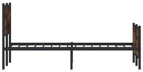 Estrutura de cama sem colchão 120x200 cm metal carvalho fumado