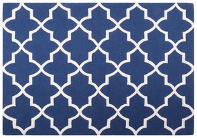 Tapete de lã azul marinho 160 x 230 cm SILVAN Beliani