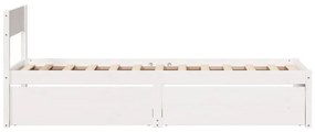 Cama sem colchão 90x190 cm madeira de pinho maciça branco
