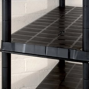 Unidade com 5 prateleiras 91,5x45,7x185 cm plástico preto