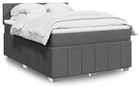 Cama com molas/colchão 140x200 cm tecido cinzento-escuro