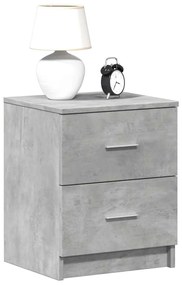vidaXL Mesa de cabeceira com 2 gavetas 40x36x50 cm cinzento cimento