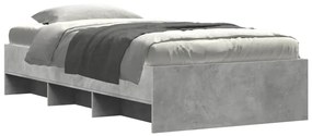 Estrutura de cama 100x200 cm derivados de madeira cinza sonoma