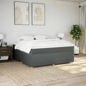 Cama com molas/colchão 180x200 cm tecido cinzento-escuro