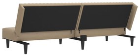 Sofá-cama de 2 lugares couro artificial cappuccino