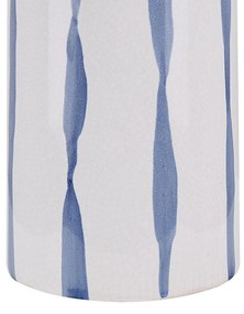 Vaso branco e azul 22 cm ASSUS Beliani