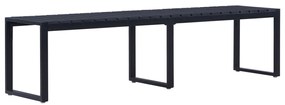 Banco de jardim 180 cm placa de PS preto
