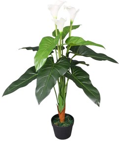 Planta jarro artificial com vaso 85 cm branco