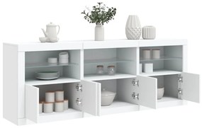 vidaXL Aparador com luzes LED 181,5x37x67 cm branco