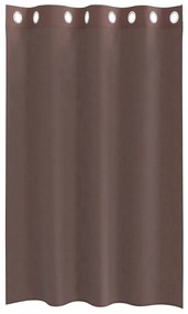 Cortinas de voile com ilhós 2 pcs castanho 140x175 cm