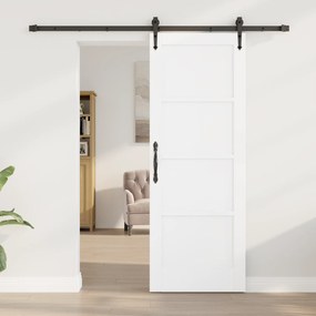 Porta Deslizante vidaXL com Conjunto de Ferragens Branco 73.5x198.5 cm