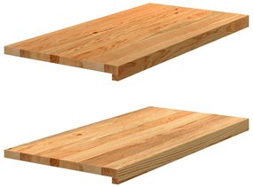 vidaXL Soleiras da janela 2 pcs 80x40x2 cm carvalho castanho-claro