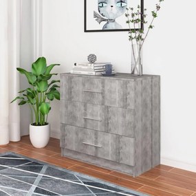 vidaXL Cómoda 71x35x68 cm contraplacado cinzento-cimento