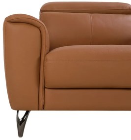 Conjunto de sofás reclináveis de 4 lugares em pele castanha dourada NARWIK Beliani