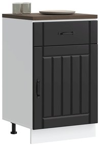 vidaXL Armário de cozinha baixo Lucca derivados de madeira preto