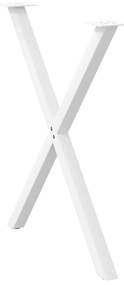 Pernas p/ mesa de jantar 2 pcs forma X 80x(72-73) cm aço branco