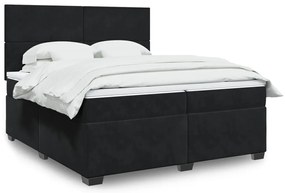 vidaXL Cama com molas/colchão 200x200 cm veludo preto
