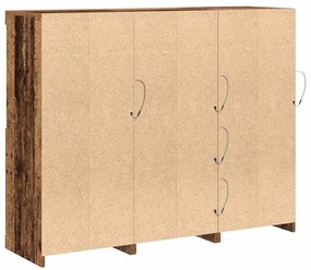 Aparador vidaXL com Luzes LED Madeira Velha 123x37x100 cm Madeira de E