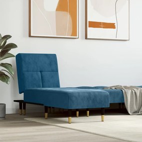 352807 vidaXL Chaise longue veludo azul