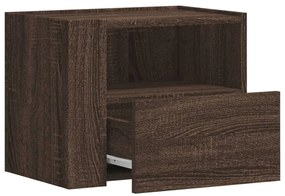 Mesa de cabeceira de parede 45x30x35 cm carvalho castanho