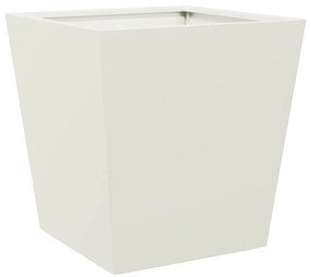 Vaso/floreira de jardim 40x40x40 cm aço branco