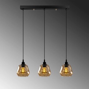 Candeeiro de Teto Gold - Dourado e Preto - 65 x 15 cm