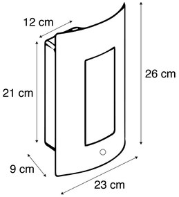 Luminária de parede externa em aço IP44 com sensor claro-escuro - Emmerald 1 Moderno