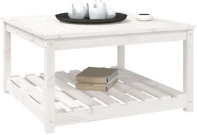 Mesa de jardim 82,5x82,5x45 cm madeira de pinho maciça branco