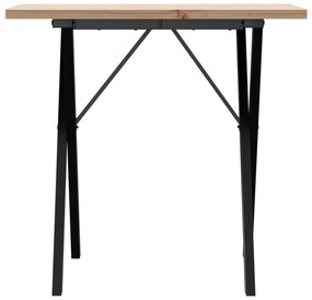Mesa de jantar estrutura em X 80x50x75,5 cm pinho/aço