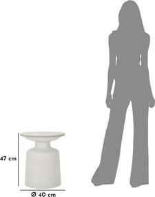 Mesa de Centro White Fush - Base de Ferro e Topo Cerâmico Branco - Ø 4