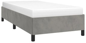 Estrutura de cama sem colchão 90x200 cm veludo cinzento-claro