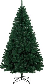 Árvore de Natal Abeto 230 cm com Ramos Articulados 1300 Pontas em PVC Ignífugo Montagem Rápida Base em Aço Ø125x230 cm Verde