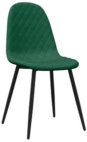 Cadeiras de jantar 6 pcs veludo verde-escuro