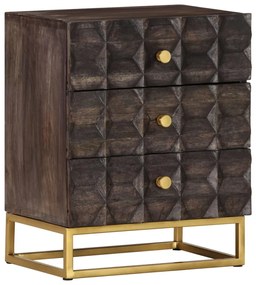 Mesa de cabeceira 40x30x50 cm madeira de mangueira maciça preto