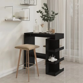 Mesa de bar c/ prateleiras derivados de madeira preto