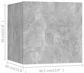 6 pcs conjunto de móveis de TV derivados madeira cinza cimento