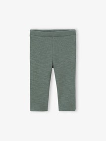 Leggings basics em canelado, para bebé verde