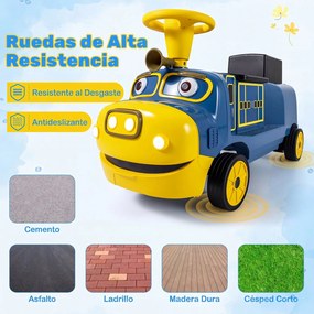 Comboio Elétrico Infantil para Conduzir de 3 a 6 anos, 93,3 x 39,5 x 52 cm, Motor Duplo de 35 W, Azul