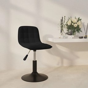 vidaXL Cadeira de jantar giratória veludo preto