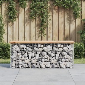 Banco de jardim c/ design gabião 103x31,5x42 cm pinho maciço
