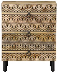 Mesa cabeceira 50x33x62cm madeira mangueira áspera maciça preto