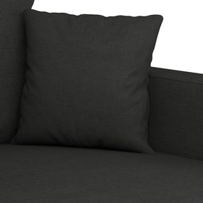Sofá de 2 lugares tecido 120 cm preto