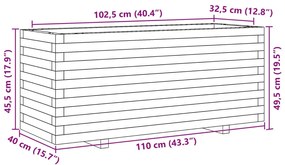 Vaso/floreira jardim 110x40x49,5 cm pinho maciço castanho mel