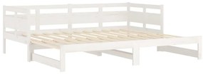 Sofá-cama de puxar 2x(90x200) cm pinho maciço branco