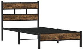 Cama sem colchão com cabeceira 90x190 cm carvalho sonoma