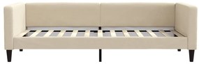 Sofá-cama com gavetão e gavetas 90x200 cm tecido cor creme