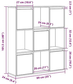 Estante 89x24x101,5 cm derivados de madeira cinzento sonoma